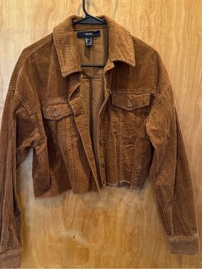 Forever 21 Corduroy Cropped Jacket in Brown